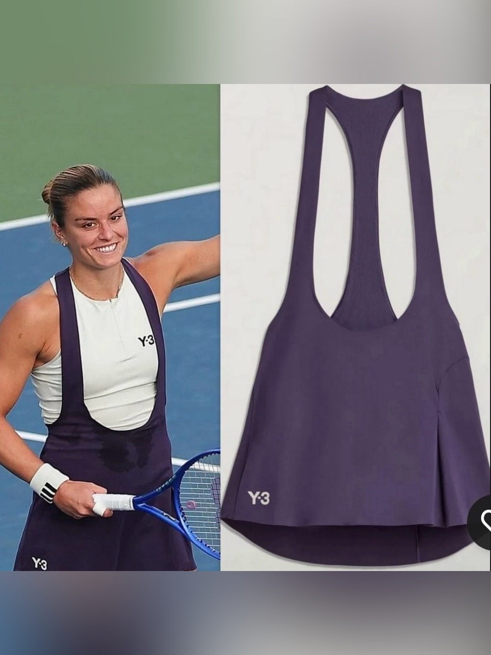 ADIDAS

Women's Y-3 Tennis Bib Skort Aurora Plum Size S NWT